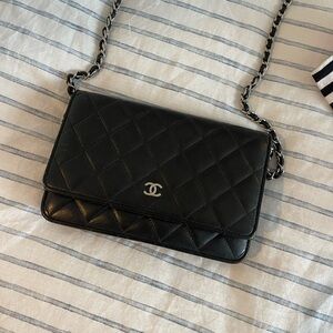 Chanel Classic Black Quilted Wallet on Chain